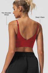 Echo™ V-Neck Ribbed Padded Yoga Bra | Women's Light Support Sports Bra