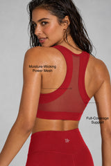 Reggiseno da corsa imbottito con schiena incrociata in rete e cerniera frontale Enfold | Reggiseno sportivo ad alto sostegno da donna