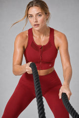 Sculpt™ Zip Front Breathable Racerback High Support Running Bra | Women's High Support Sports Bra