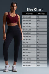Enfold Zip Front Mesh Racerback Vadderad Löpar-BH | Sport-BH med Högt Stöd för Damer