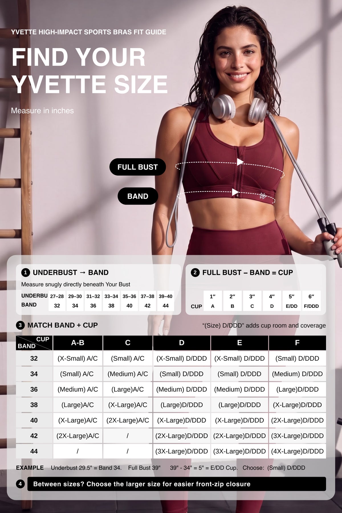 Reggiseno da corsa imbottito con schiena incrociata in rete e cerniera frontale Enfold | Reggiseno sportivo ad alto sostegno da donna