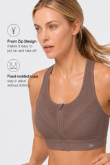 Enfold™ Zip-Front Breathable Racerback High-Support Bra for Larger Busts | Women's High Support Sports Bra