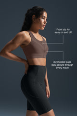 Enfold™ Zip-Front Breathable Racerback High-Support Bra for Larger Busts | Women's High Support Sports Bra
