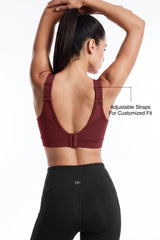 Shift™ Adjustable Straps Breathable Mesh With Sewn-In Pads High Support Sports Bra | High-Impact Support Best For Running, HIIT, Yoga & Training