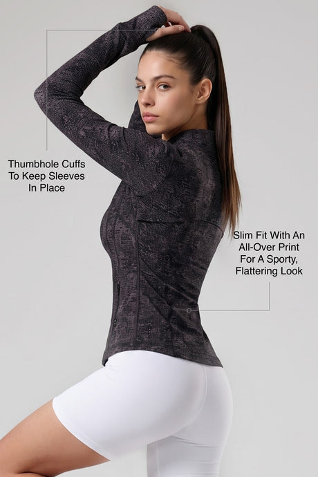 Anywhere™ Slim-Fit Printed Track Jacket with Zip Pockets | Women's Sports Jacket - image 8