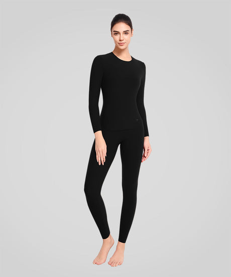 Shift Super Soft Stretchy Solid Color Thermal Underwear Set| Women's Long Sleeve T-shirt