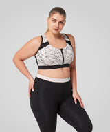 Enfold Zip Front Vadderad Löpar-BH | Sport-BH med Högt Stöd för Damer