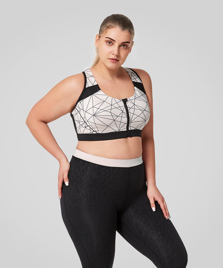 Reggiseno da corsa imbottito con cerniera frontale Enfold | Reggiseno sportivo ad alto sostegno da donna