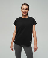 Anywhere Back Mesh Solid Color Comfortable T-shirt