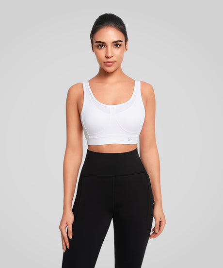 Sujetador deportivo transpirable con espalda cruzada y acolchado para correr | Sujetador deportivo de alta sujeción para mujer