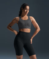 Enfold Zip Mesh Padded Running Bra | Women's High Support Sports Bra