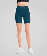 Shift stretchiga mjuka shorts med dubbla sömmar 20 cm | Löparshorts med högt stöd för kvinnor