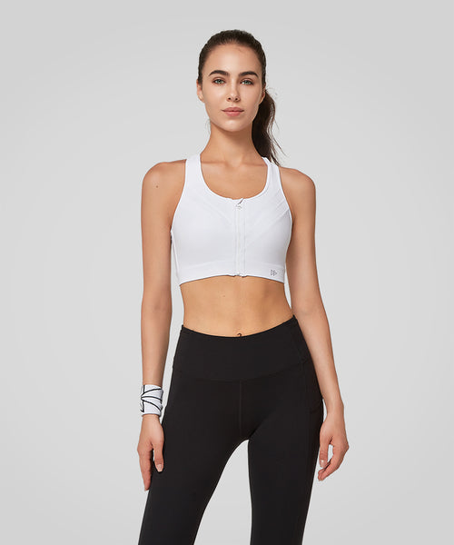 Enfold Zip Mesh Padded Running Bra | Women's High Support