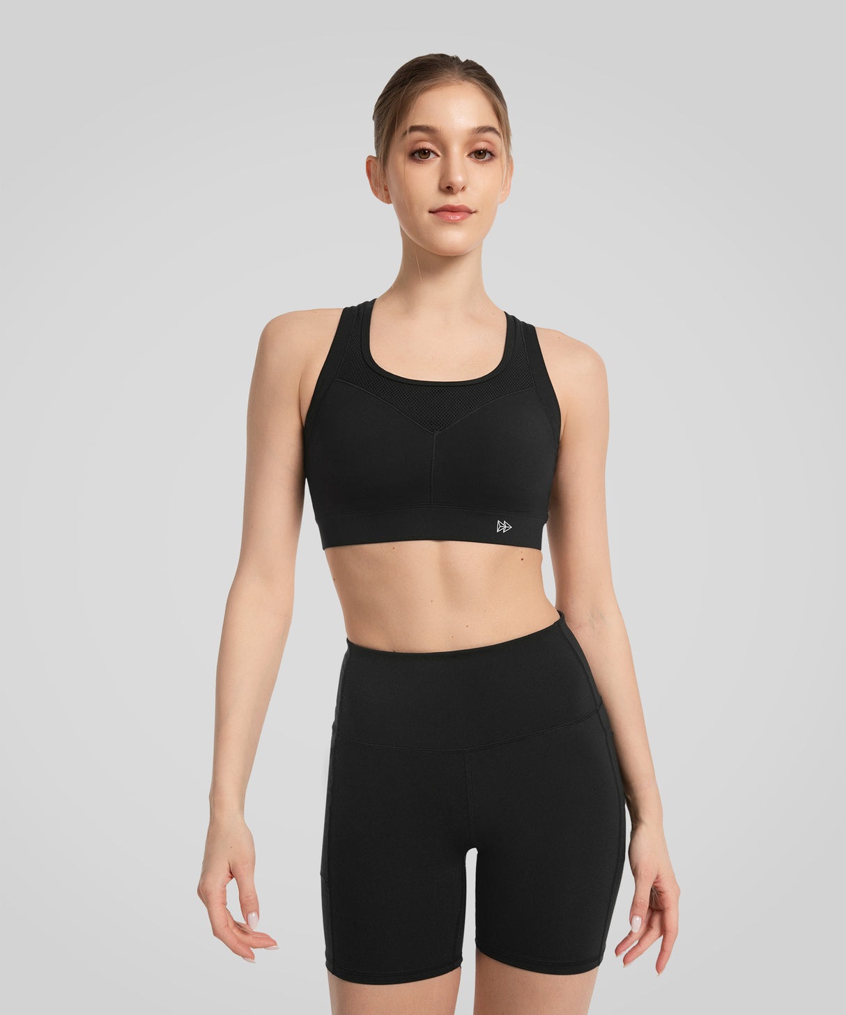 Power Front Mesh Arched Cutout Cool Sports Bra | Women's High Support Sports Bra