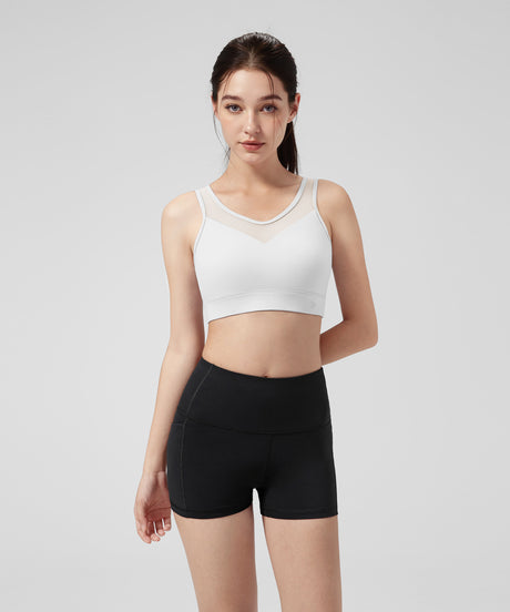 Power Front Sheer Mesh H-Back Sport-BH | Damen-Sport-BH mit starkem Halt