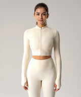 Full Zip Up Slim Fit Stretchy Workout Athletic Jackets | Women's Light Support Jackets