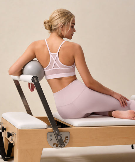 Anywhere Double Strap Sheer Mesh Yoga Bra| Women's Light Support Sports Bra