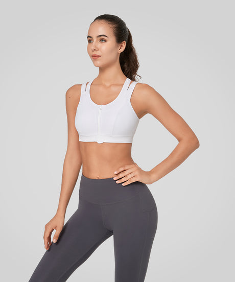 Enfold Zip Mesh Racerback Vadderad Löpar-BH | Sport-BH med Högt Stöd för Damer