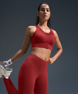 Sculpt Zip Mesh Racerback Padded Running Bra | Women's High Support Sports Bra