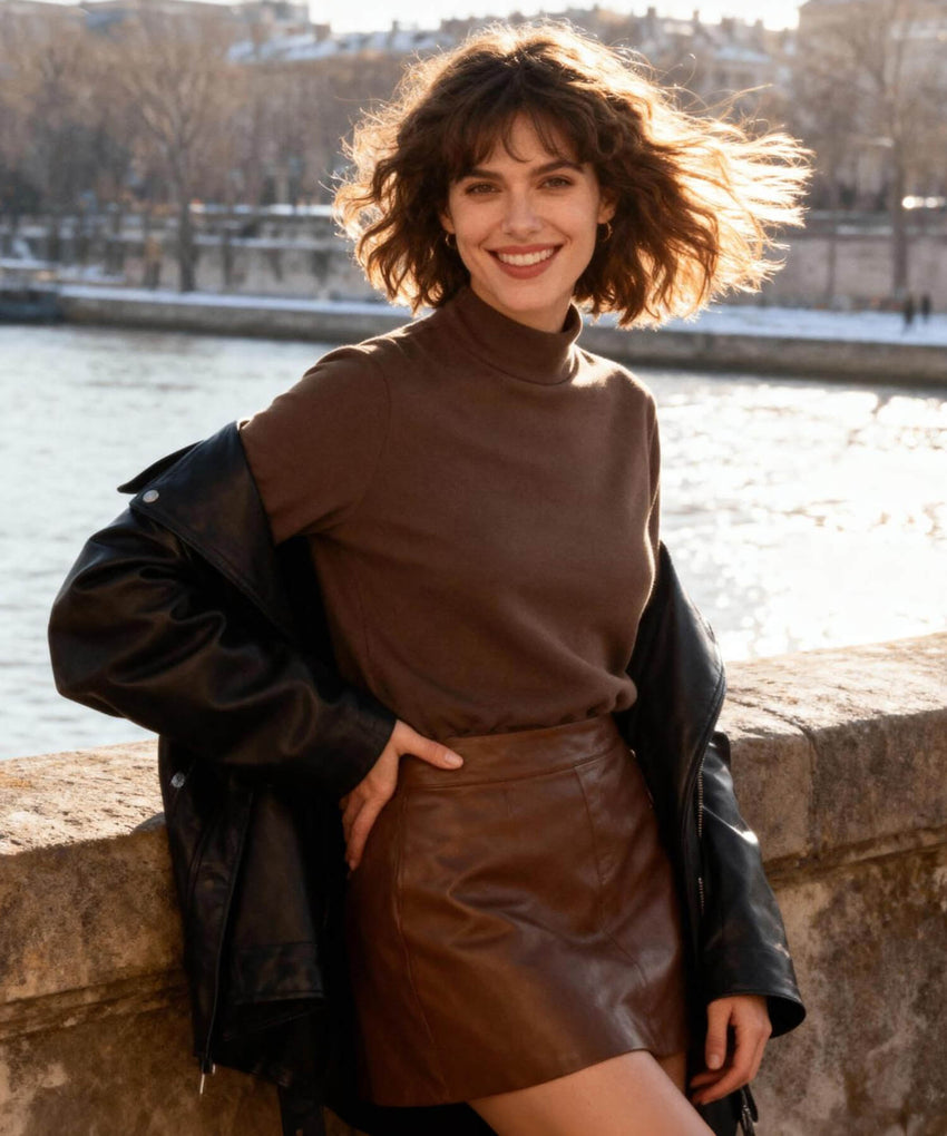 Anywhere Cozy Stretch Mock Neck Long Sleeve Tee | Women's Long Sleeve T-shirt