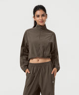 Anywhere Kurzer Stehkragen Mode Freizeitjacke | Damen Sportjacke