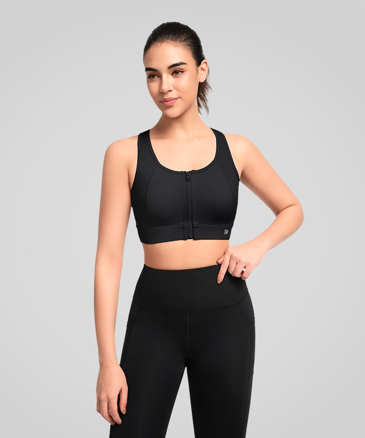 Power Back Adjustable Mesh Running Bra | Women's High Support Sports Bra