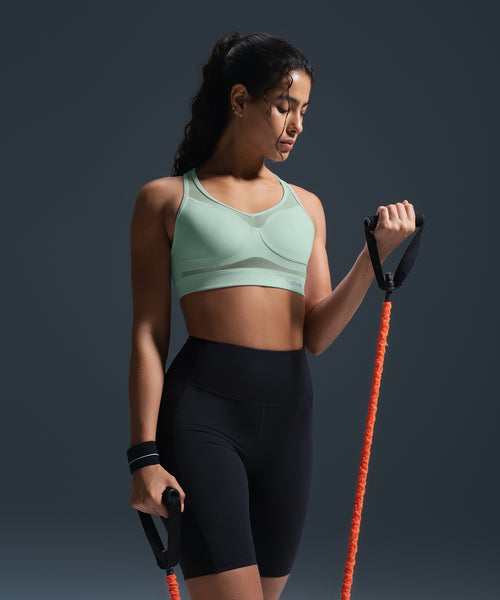 Shift V-neck Mesh Padded Running Bra | Women's High Support