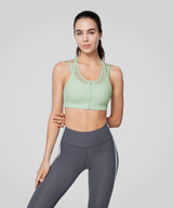 Power Zip Front Mesh Padded Running Bra | Damen Sport-BH mit starkem Halt