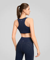 Anywhere Fashion Lauf-BH aus Denim-Imitat | Sport-BH mit starkem Halt für Damen