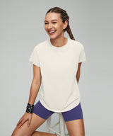 Anywhere Back Mesh Solid Color Comfortable T-shirt
