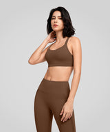 Reggiseno yoga imbottito con scollo a barchetta e doppie spalline | Reggiseno sportivo con supporto leggero da donna