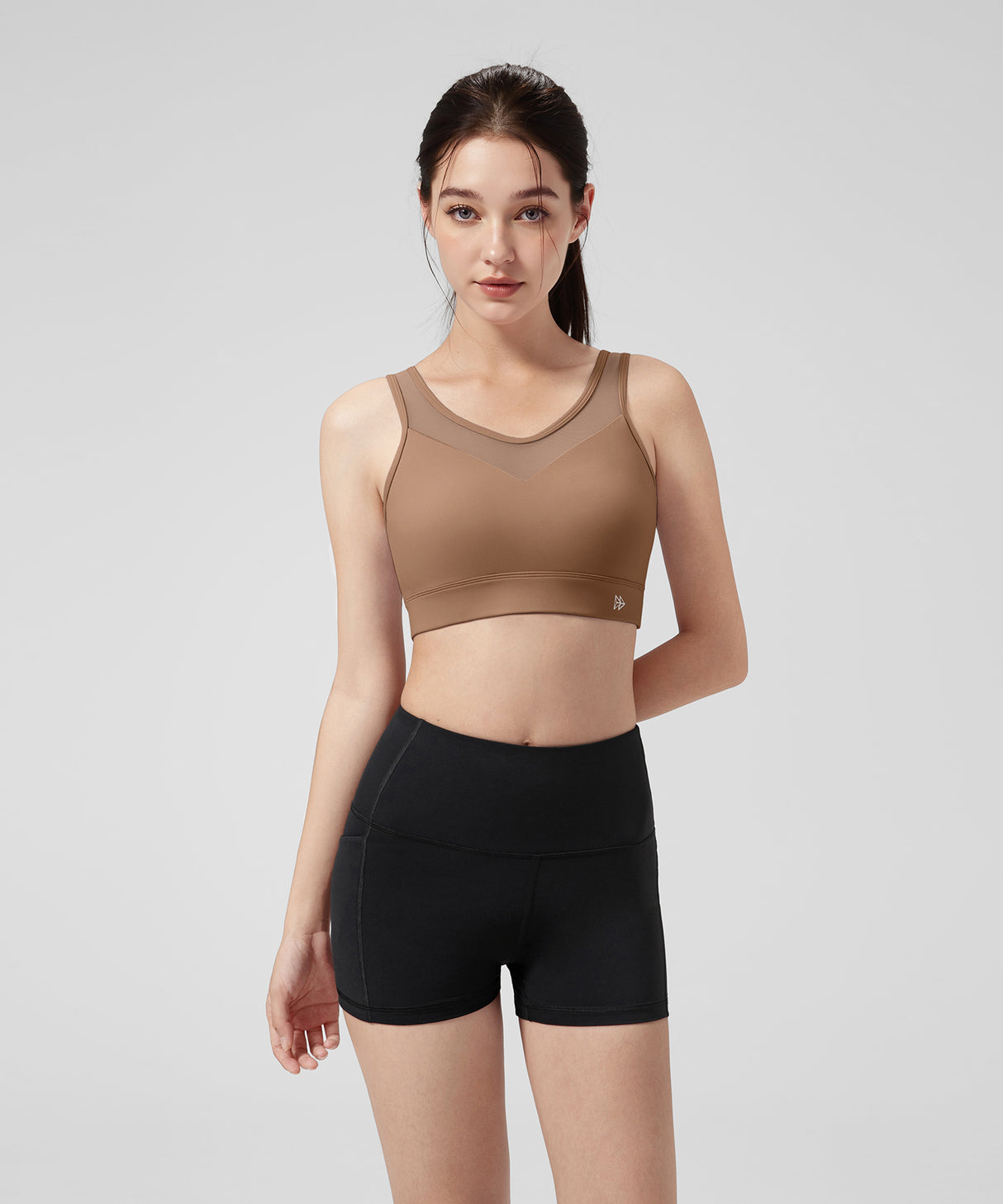Power Front Sheer Mesh H-Back Sports Bra| Women's High Support Sports Bra