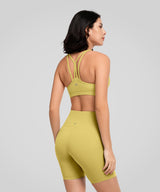 Reggiseno yoga imbottito con scollo a barchetta e doppie spalline | Reggiseno sportivo con supporto leggero da donna