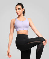 Power Back Adjustable Mesh Running Bra | Women's High Support Sports Bra Purple