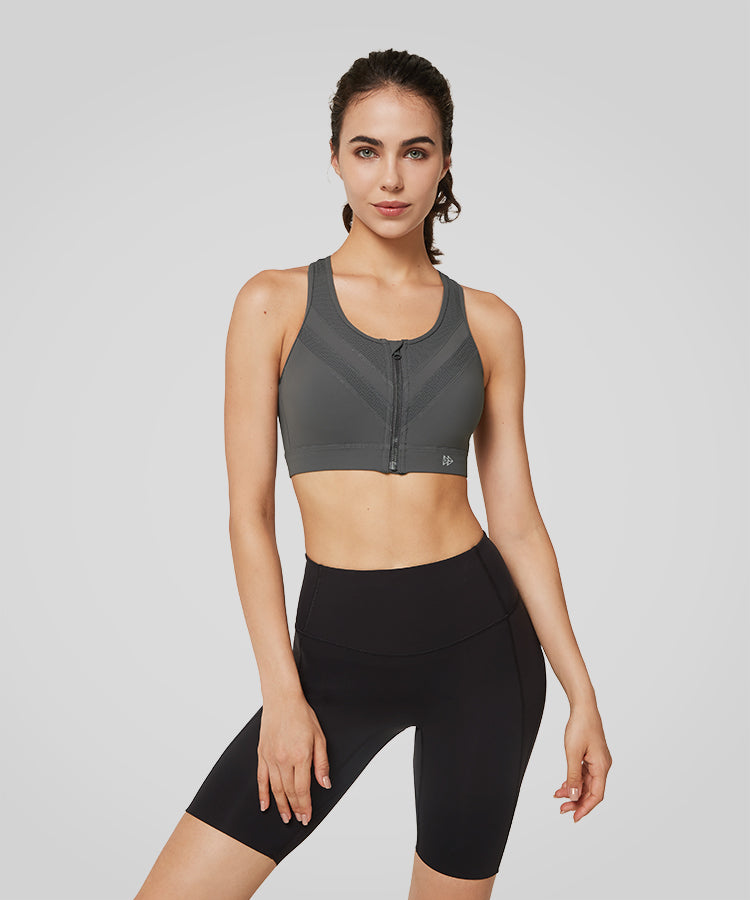 hia_　1207 Enfold Zip Mesh Padded Running Bra | Women's High Support