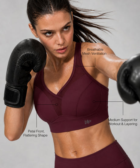 Sport-BH mit verstellbarem Mesh-Einsatz im Petal-Stil | Sport-BH für Damen mit mittlerem Halt