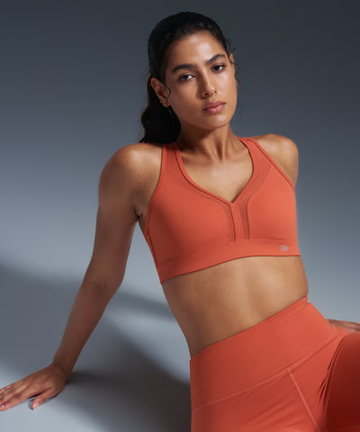 Power V-Ausschnitt Cross Back gepolsterter Lauf-BH | Damen Sport-BH mit starkem Halt