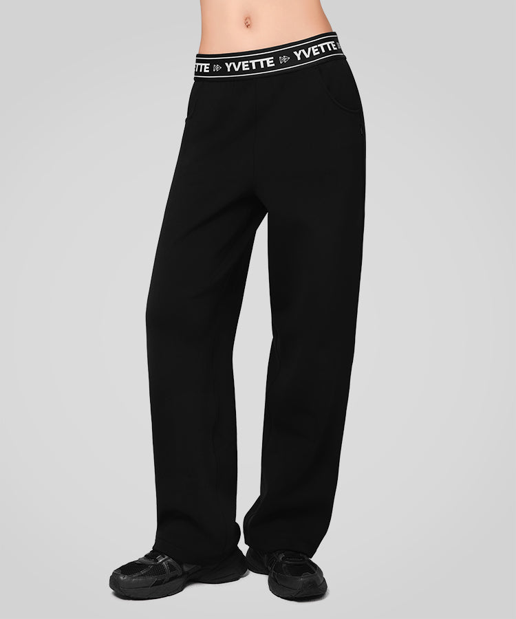 BRIEFING 新品　WOMEN’S WARM LOGO LINE PANTS Shift Letter Print Fleece Lined Wide Leg Pants 27