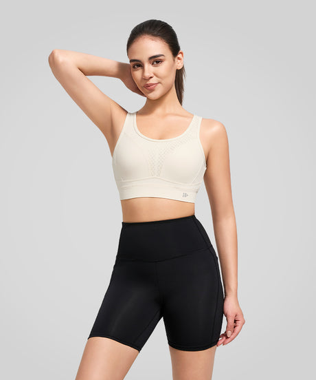 Atmungsaktiver Power Butterfly Back Mesh-Lauf-BH | Sport-BH mit starkem Halt für Damen