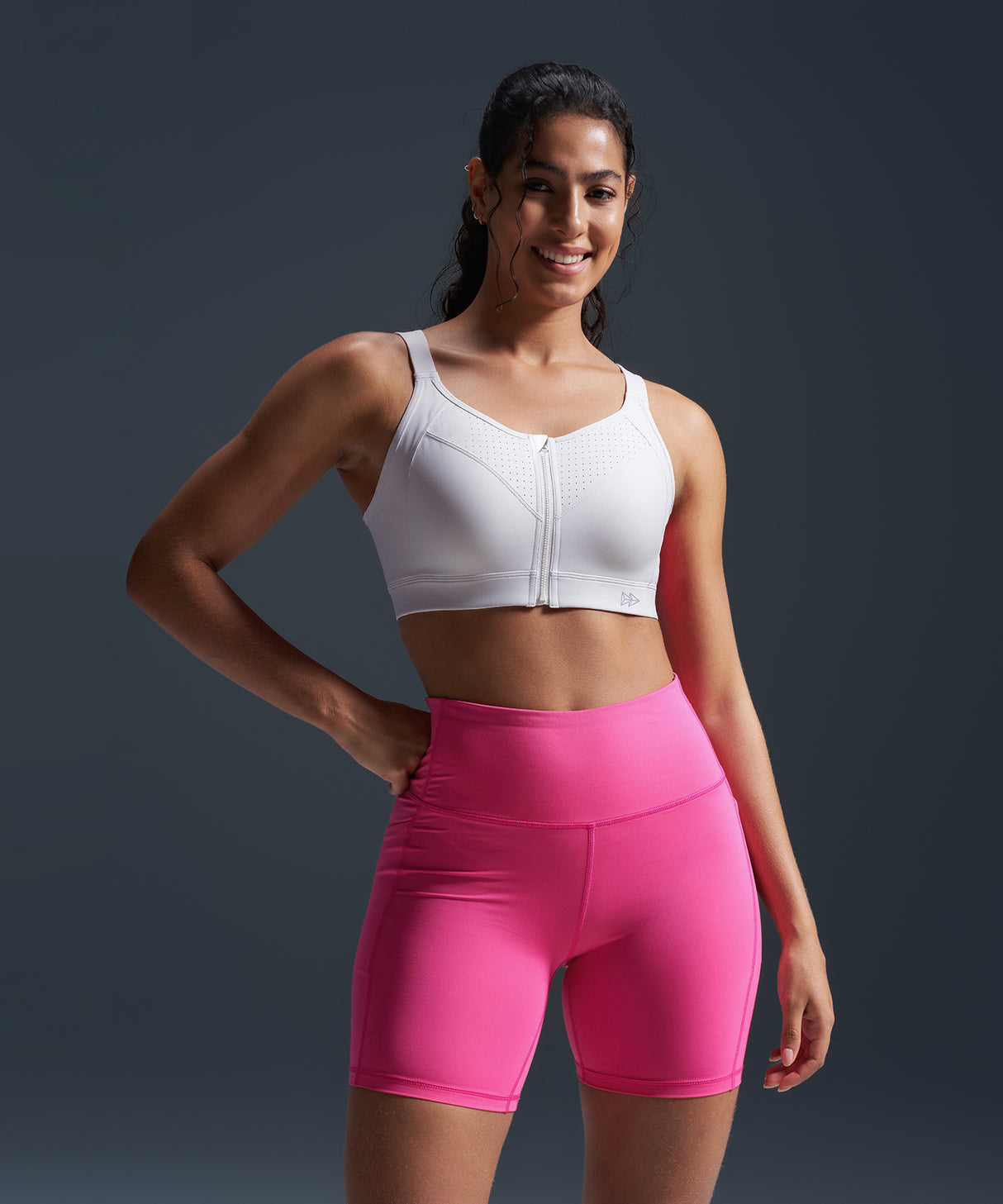 Reggiseno da corsa imbottito con spalline regolabili Power Zip | Reggiseno sportivo ad alto sostegno da donna