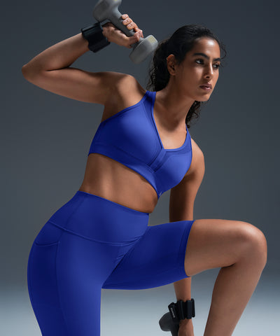 Sujetador deportivo de running con escote en V y espalda cruzada | Sujetador deportivo de alta sujeción para mujer