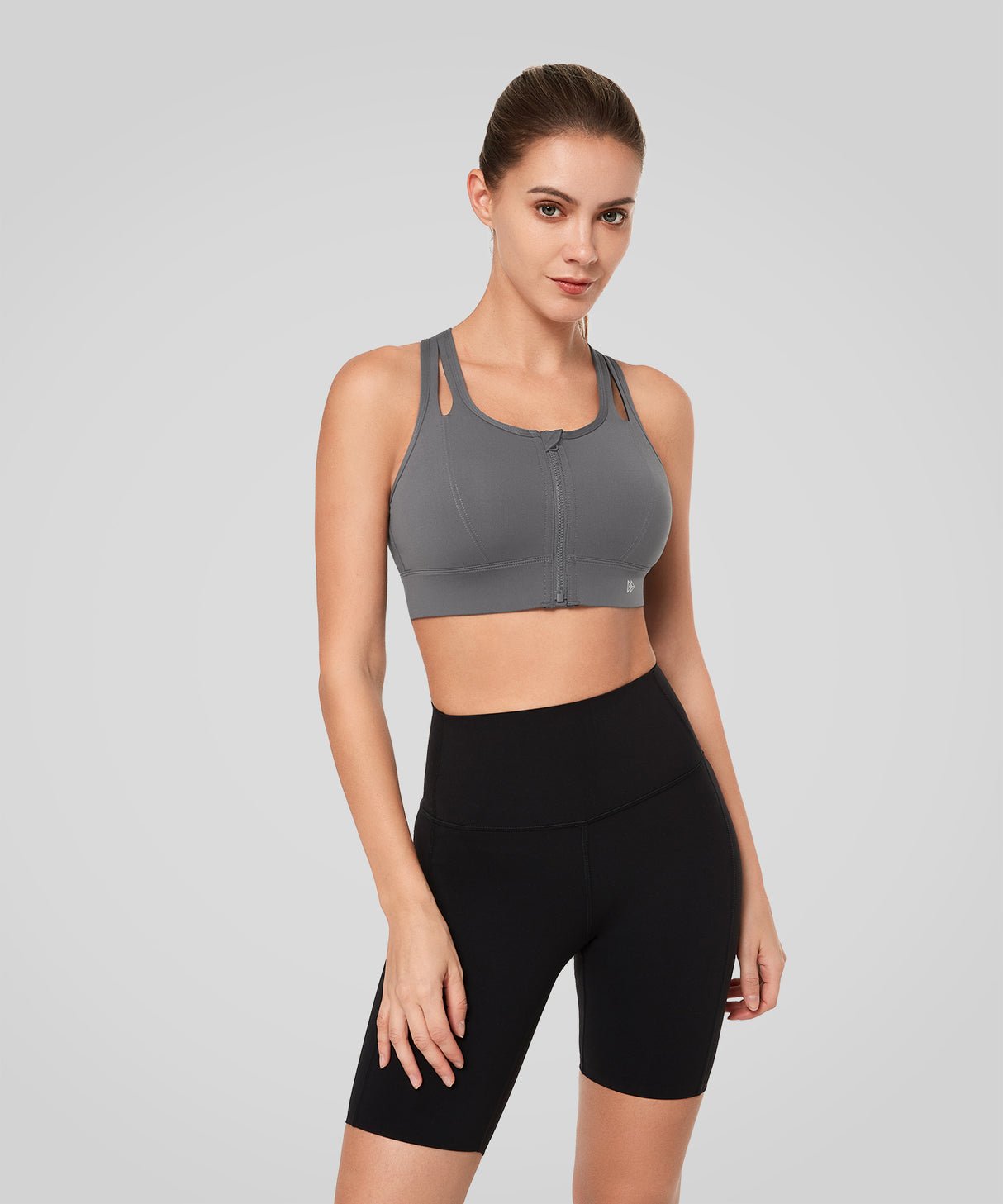 Enfold Longline Hollow Racerback Padded Running Bra | Women's High Support Sports Bra