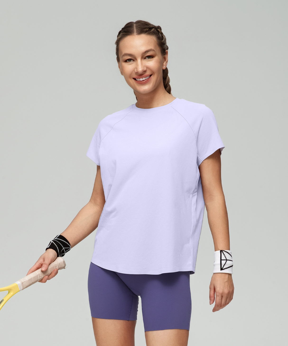 Anywhere Back Mesh Solid Color Comfortable T-shirt