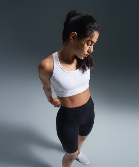 Sujetador deportivo transpirable con espalda cruzada y acolchado para correr | Sujetador deportivo de alta sujeción para mujer