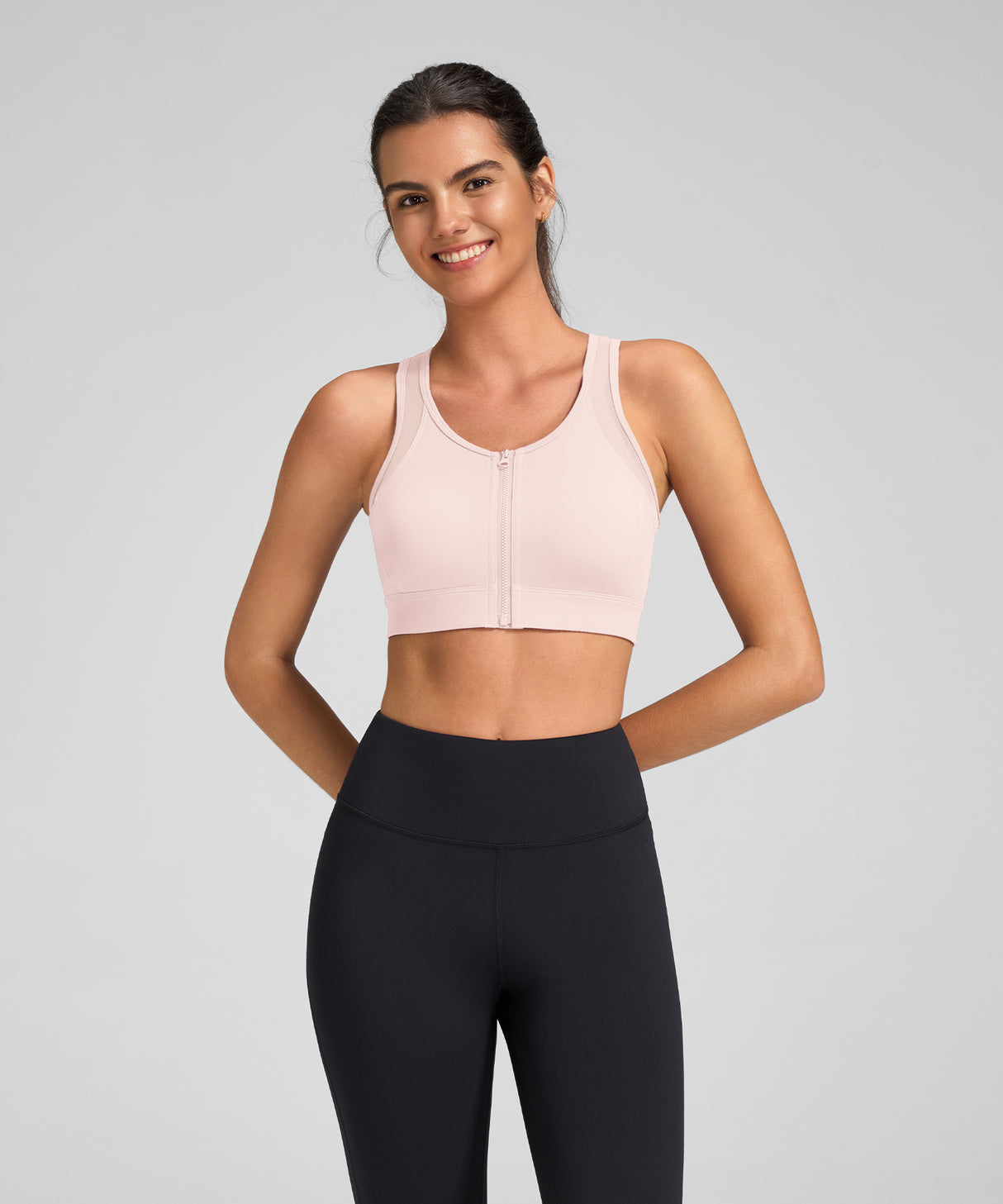 Power T-back Mesh Lightweight Running Bra | Women's High Support Sports Bra