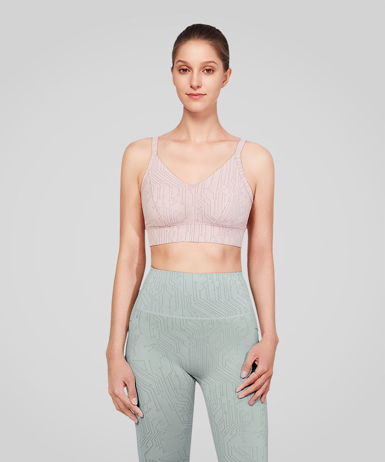 Anywhere V-neck Cross Thin Strap Yoga Bra| Women's Light Support Sports Bra