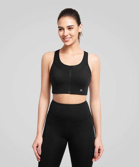 Power Waffle Mesh Breathable Running Bra | Women's High Support Sports Bra