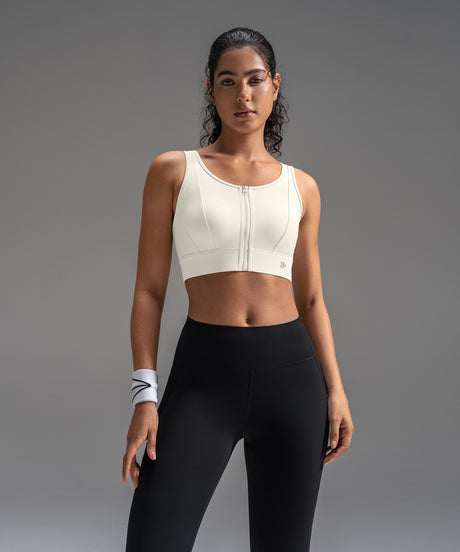 Power Mesh Sweetheart Neck Back Sports Bra| Women's High Support Sports Bra