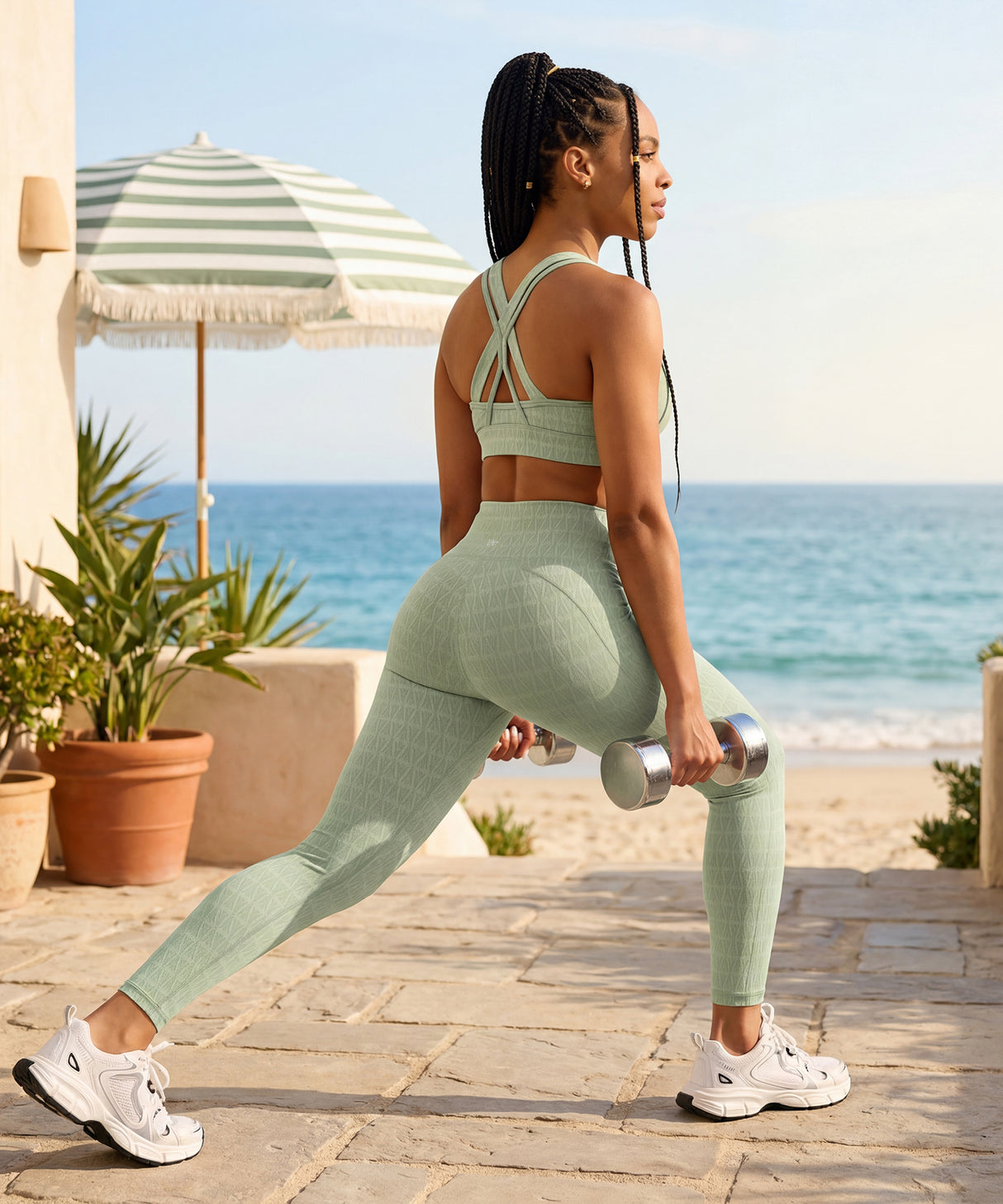 Power Jacquard Pattern No Front Seam High-Rise Running Leggings 25inches | Women's High Support Leggings