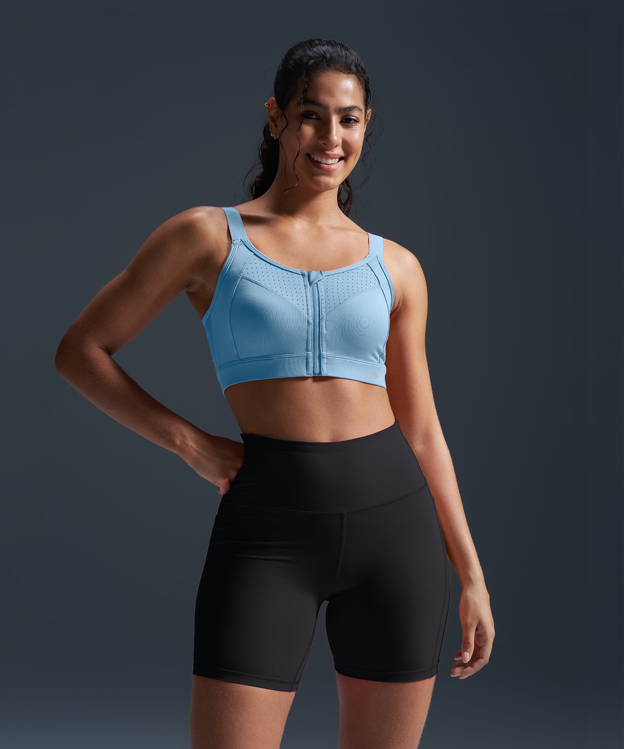 Reggiseno da corsa imbottito con spalline regolabili Power Zip | Reggiseno sportivo ad alto sostegno da donna